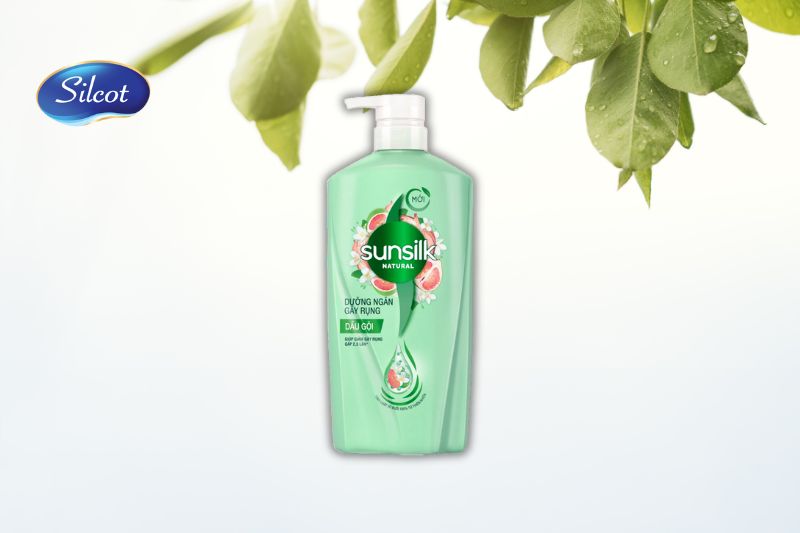Dầu gội Sunsilk Natural chắc khỏe ngát hương màu xanh lá cây