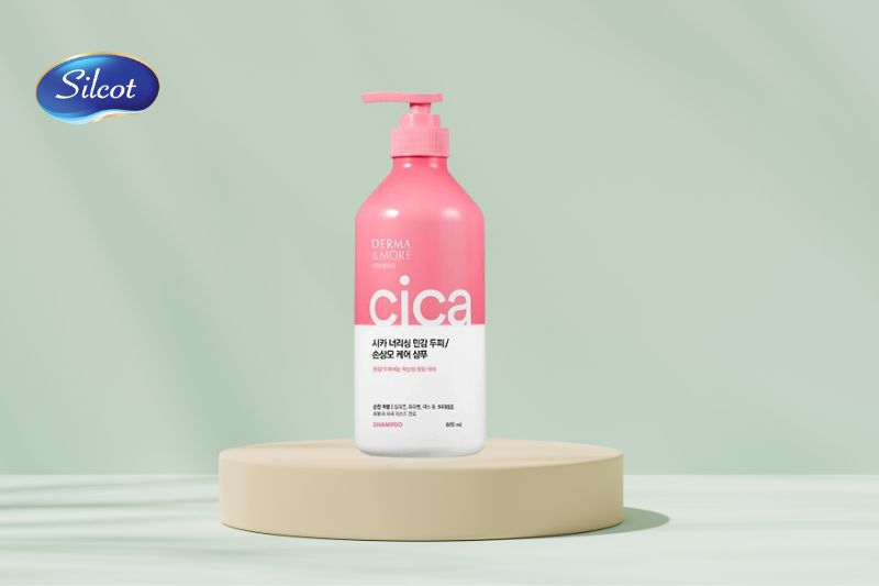 Bộ dầu gội và dầu xả phục hồi tóc hư tổn Derma & More CICA giảm gãy rụng, dưỡng tóc bóng khỏe cho da đầu nhạy cảm