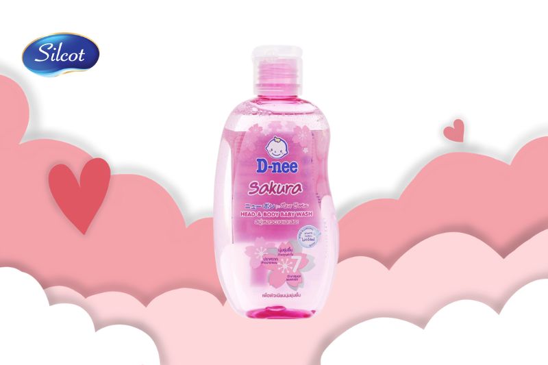 Tắm gội toàn thân em bé Dnee Sakura hồng