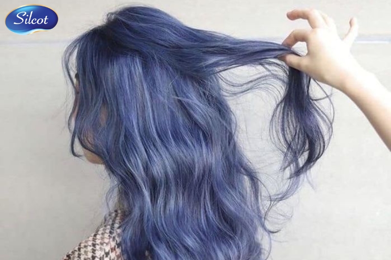 Tóc màu xanh khói ánh tím