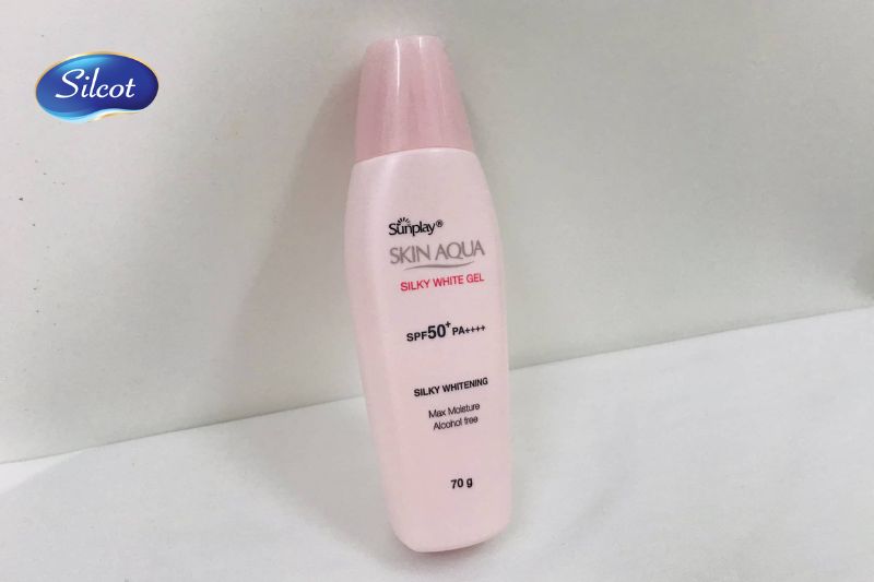 Sunplay Skin Aqua nắp hồng - Silky White Gel